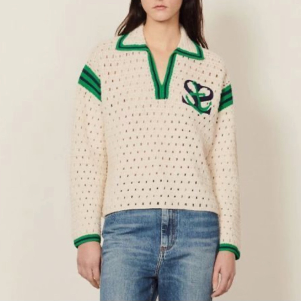 LIKE NEW Sandro wool printed sweater
